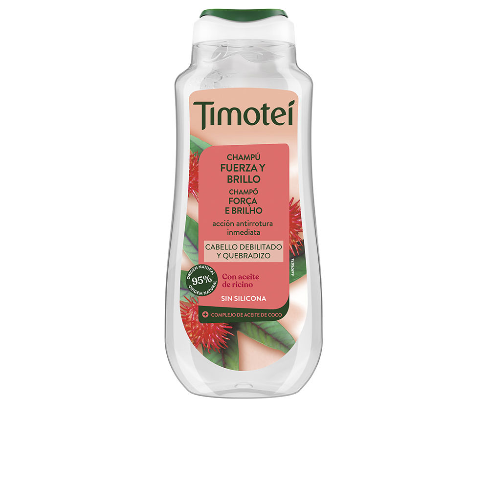 TIMOTEI Strength and Shine Shampoo with Castor and Coconut Oil for Weak and Brittle Hair  300 ml